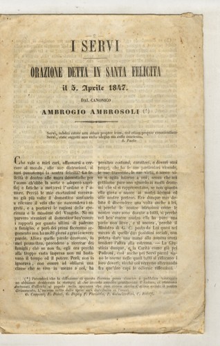 Servi orazione detta in - i,