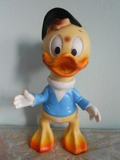 QUI QUO QUA - PAPERINO Ledra Fabian Plastic 1962 Disney Sonoro in gomma 25 cm.