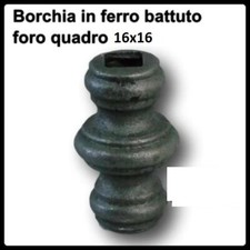 borchia in ferro battuto foro buco quadro 16x16 borchie pigna pigne ornamento