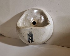 Vecchio posacenere in ceramica delle FNM Ferrovie Nord Milano con vecchio logo