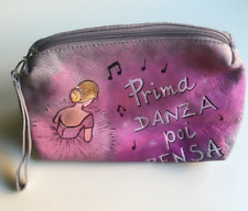 Pochette Trousse Borsa per trucco PRIMA DANZA POI PENSA vera pelle made in Italy