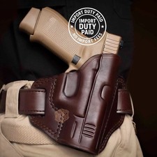 Fondina cintura pancake in pelle OWB 2 slot CCW - fondina pistola aperta scegli modello