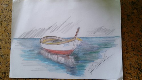 Disegno colori barca in - a,