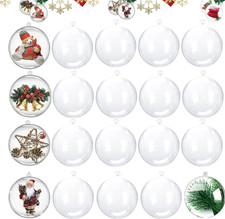 20 Pezzi Palline Di Natale Trasparenti Da 6Cm, Palline Acriliche Riempibili Sfer