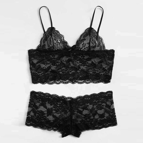 Women lace lingerie shorts set - lace,