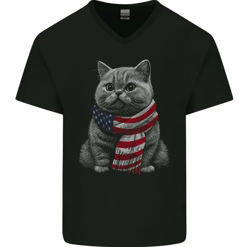 Gatto usa sciarpa bandiera - in,
