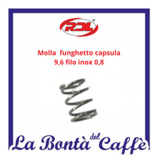 MOLLA FUNGHETTO CAPS.  9,6 FILO INOX 0,8 PER MACCHINA DA CAFFE' RDL MODELLO MINI