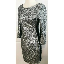 Abito formale sexy paillettes tubino bodycon argento glitter nero sexy cocktail 6