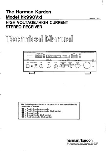 Manuale servizio per - manuale, harman