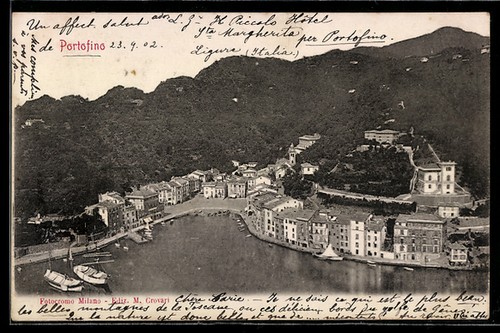 Cartolina portofino vista - cartolina, portofino,