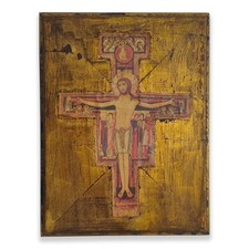 Stampa su Carta su Tavola Vintage Cornice 24x32 cm Cristo in Croce Made in Italy