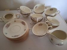 ANTICO SERVIZIO TÈ ROSENTHAL WINIFRED PREZIOSA PORCELLANA CREMA DECORO FLOREALE