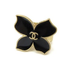 Anello CHANEL fiore trifoglio Coco Mark #13 02S nero