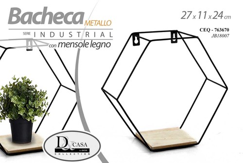 Bacheca esagonale mensola - bacheca,