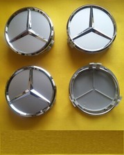 4 Tappi Coprimozzo COMPATIBILI MERCEDES CLASSE A C B E  M ML S 75 mm GREY