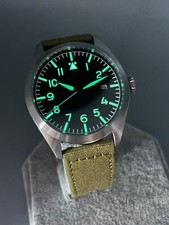 Orologio Automatico Data Flieger Acciaio 316L 40mm 68g Miyota 8215 Vetro Zaffiro