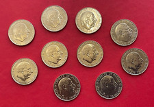 Beau lot sorti de rouleau de 10 monnaies 1 Franc Charles de Gaulle. SUP/SPL