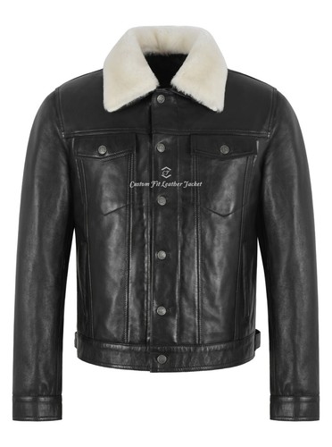 Giacca pelle nera premium