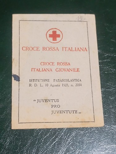 Tessera croce rossa italiana - croce,