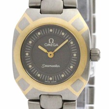 Omega Seamaster Polaris 796.1022 quarzo quadrante grigio K18 oro titanio 22 mm