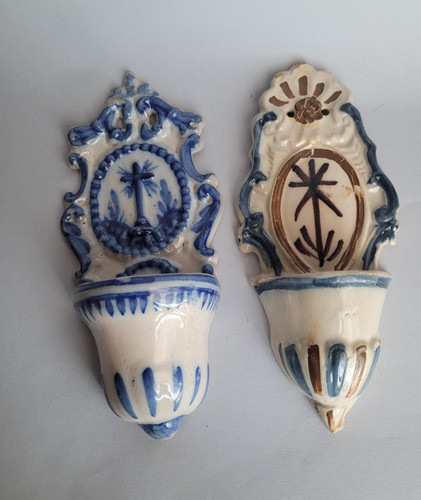 Coppia acquasantiere ceramica