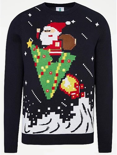 Maglione natalizio navy babbo - natalizio,