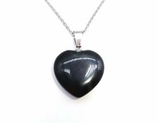 Ciondolo cuore OSSIDIANA NERA