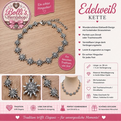 Collana dirndl edelweiss - collana,