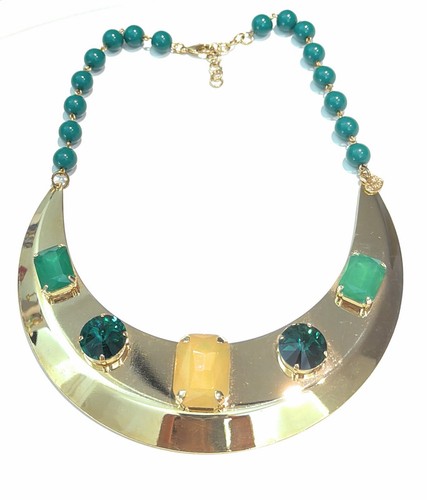 Collana semi rigida zirconi - collana,