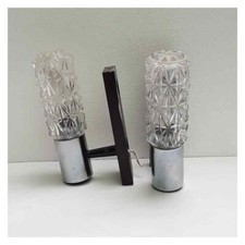 Coppia applique in metallo vetro anni 70