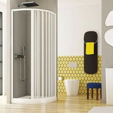 Box doccia 70x90 semicircolare a soffietto in PVC bianco apertura sul laterale s