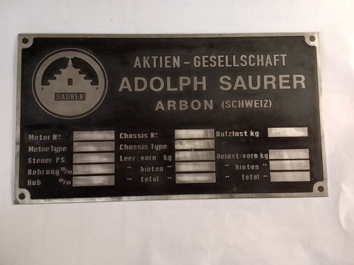 Adolph saurer arbon targa tipo - saurer,