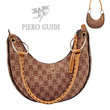 Borsa Donna Piero Guidi  Monogramma Marrone handbag bourse tasche Made in Italy