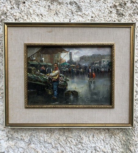 Quadro vintage mercato - quadro,