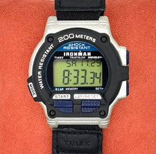 Orologio Uomo Vintage 2002 Timex T62962 Ironman 8Lap Indiglo Sveglia Digitale/Crono 42mm