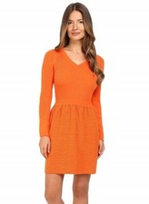 Boutique Moschino 166483 abito donna manica lunga a costine arancione taglia 40