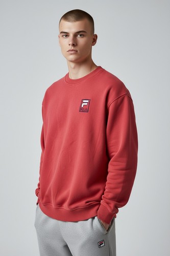 Fila felpa rossa logo - , ricamato