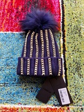 Cappello blu berretto lavorato