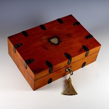 Antico set da cucire francese legno satinato madreperla palazzo reale scatola circa 1810