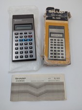 Calcolatrice elettronica scientifica Sharp EL-503 vintage con scatola e manuale funzionante!