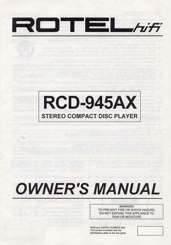 Rotel rcd 945ax lettore - rotel, cd