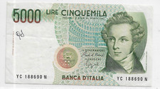 Italy 5000 Lira, Kr #116a, VF