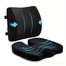CUSCINO ERGONOMICO MEMORY FOAM SEDUTA E LOMBARE SEDIA SCRIVANIA TRASPIRANTE