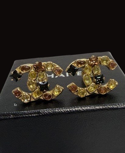 Chanel earrings auth gold coco - earrings,