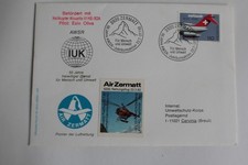 Enveloppe Suisse swissair air Zermatt + vignette 1982 (61195)