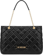 BORSA QUILTED PU NERO GALV.ORO
