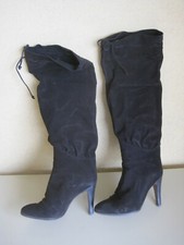 Stivale Donna Scamosciato Nero - Numero 37 - VINTAGE