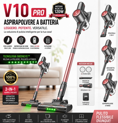 Aspirapolvere senza fili v10 - senza,