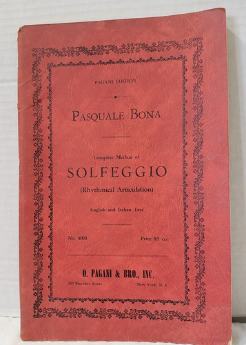 Bona solfeggio pagani 8001 - p., -pagani