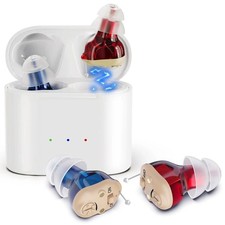 Apparecchio Acustico Ricaricabile Mini Invisibile Wireless per Anziani Udito